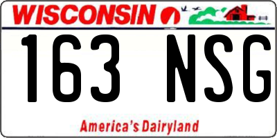 WI license plate 163NSG