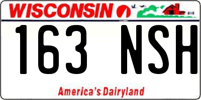 WI license plate 163NSH