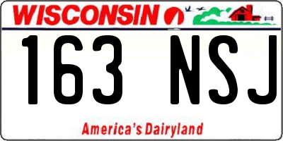 WI license plate 163NSJ