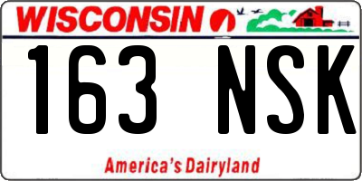 WI license plate 163NSK