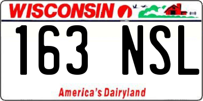 WI license plate 163NSL