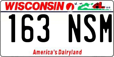 WI license plate 163NSM