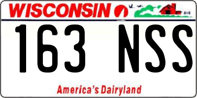 WI license plate 163NSS