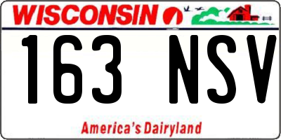 WI license plate 163NSV