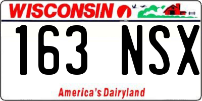 WI license plate 163NSX