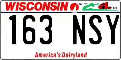 WI license plate 163NSY