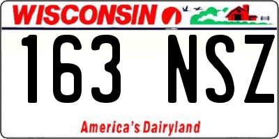 WI license plate 163NSZ