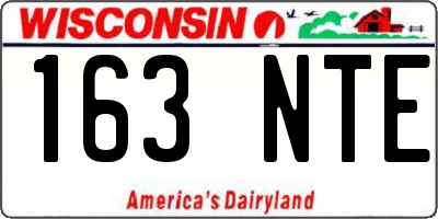 WI license plate 163NTE