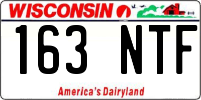 WI license plate 163NTF