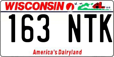 WI license plate 163NTK