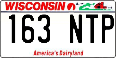 WI license plate 163NTP