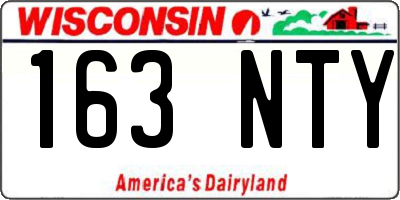 WI license plate 163NTY