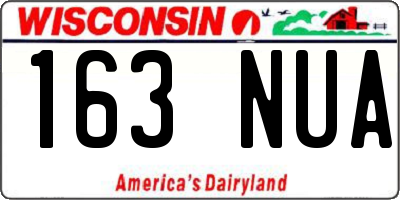 WI license plate 163NUA