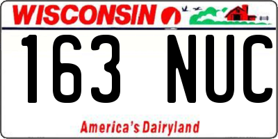 WI license plate 163NUC