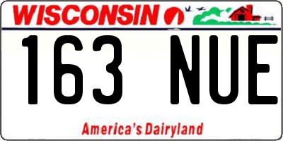 WI license plate 163NUE