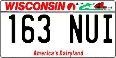 WI license plate 163NUI