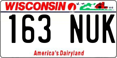 WI license plate 163NUK