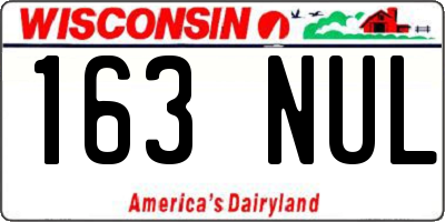 WI license plate 163NUL