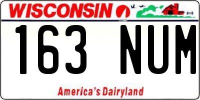 WI license plate 163NUM