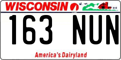 WI license plate 163NUN