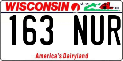 WI license plate 163NUR