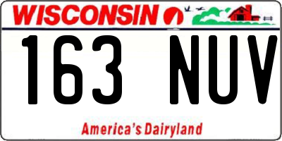 WI license plate 163NUV