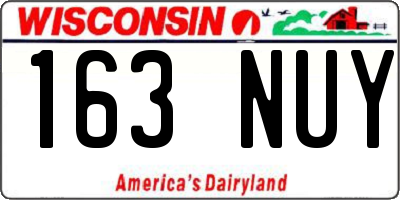 WI license plate 163NUY