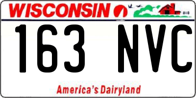 WI license plate 163NVC