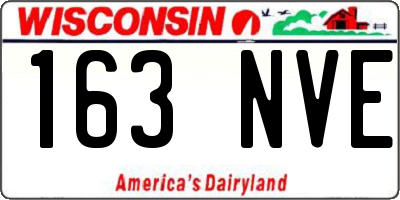 WI license plate 163NVE