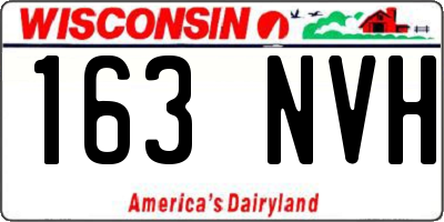 WI license plate 163NVH