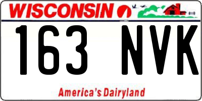 WI license plate 163NVK