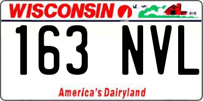 WI license plate 163NVL