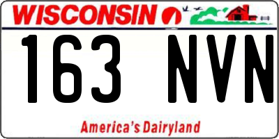 WI license plate 163NVN