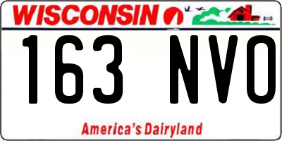 WI license plate 163NVO