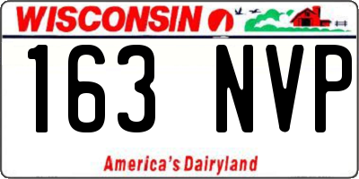 WI license plate 163NVP