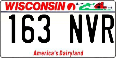 WI license plate 163NVR