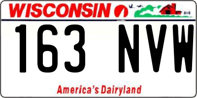 WI license plate 163NVW