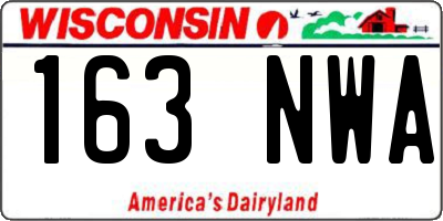 WI license plate 163NWA
