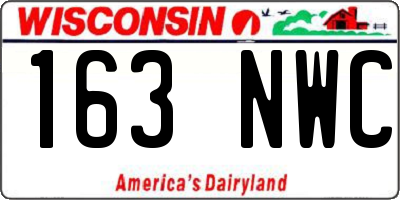 WI license plate 163NWC