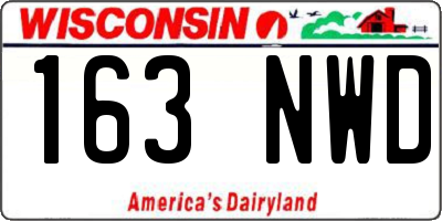 WI license plate 163NWD