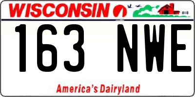 WI license plate 163NWE
