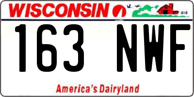 WI license plate 163NWF