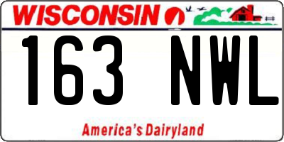 WI license plate 163NWL