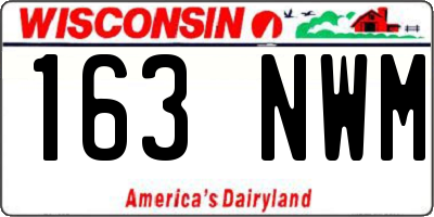 WI license plate 163NWM