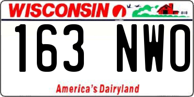 WI license plate 163NWO