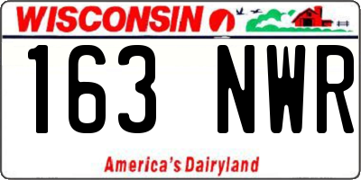 WI license plate 163NWR