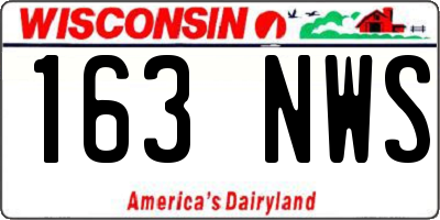 WI license plate 163NWS