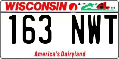 WI license plate 163NWT