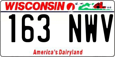 WI license plate 163NWV