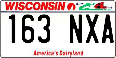 WI license plate 163NXA